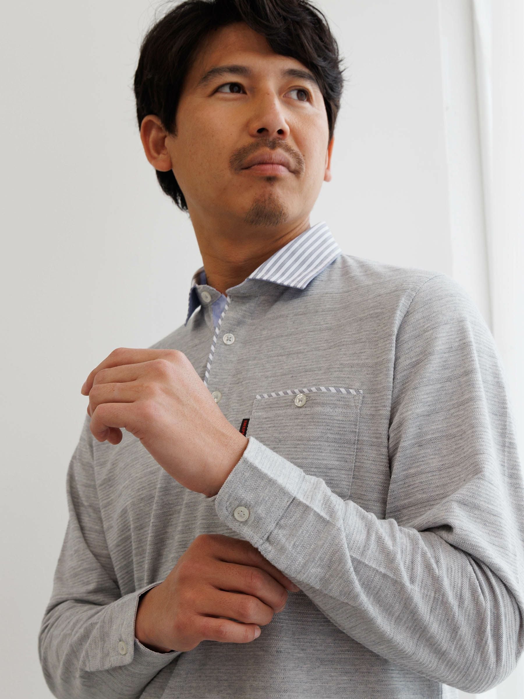 吸水速乾／父の日ギフト】シャツ衿長袖ポロシャツ | INSPIRE ONLINE SHOP