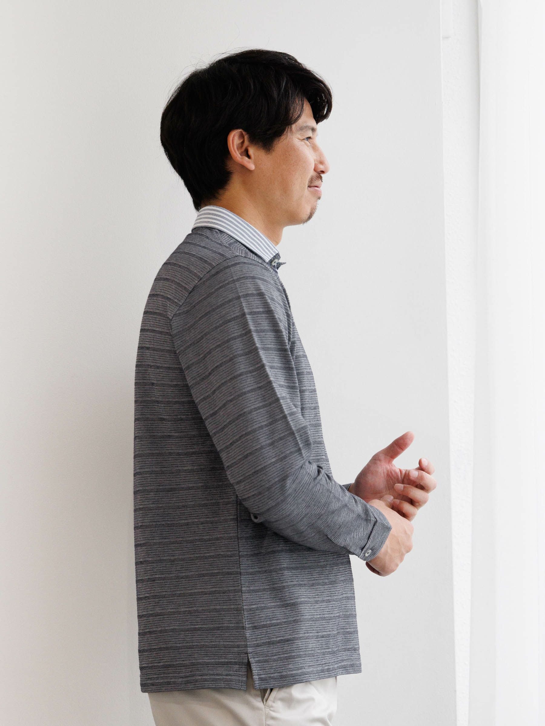 吸水速乾】シャツ衿長袖ポロシャツ | INSPIRE ONLINE SHOP