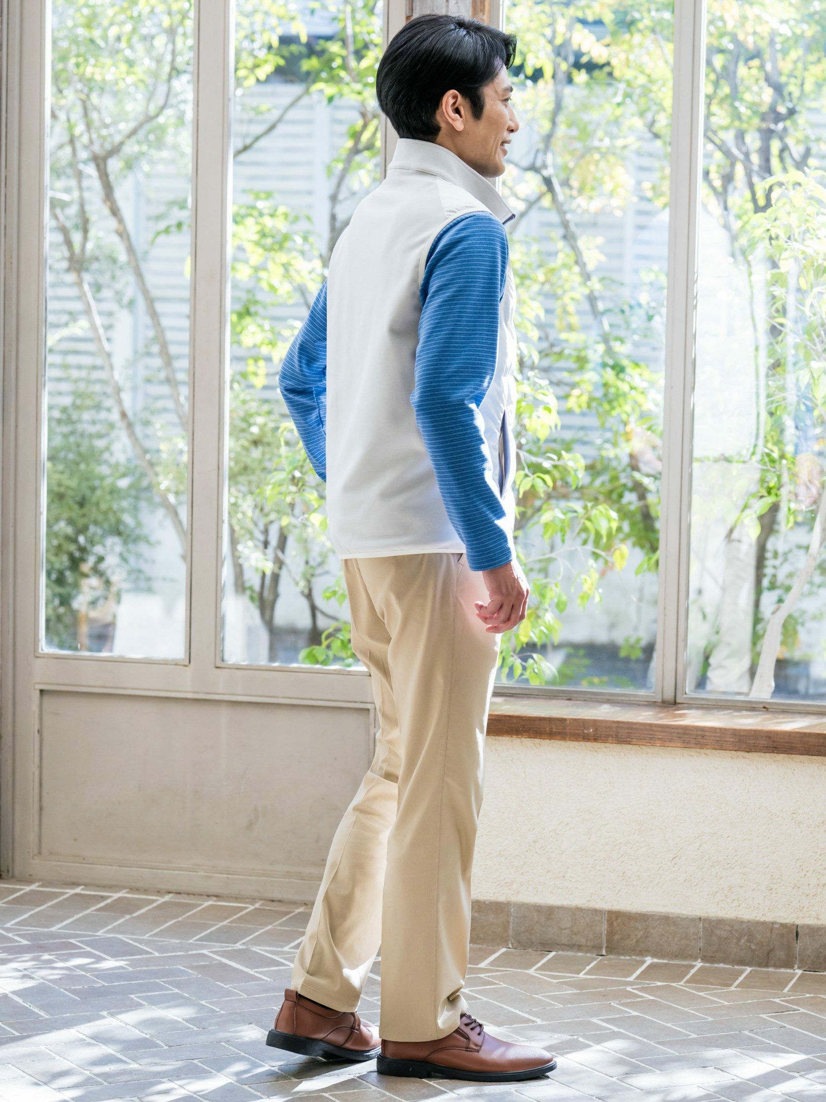 レザレクション　ウォーム　千鳥　パンツ　XL ストレッチ／ワンタック】マイパンストレッチ千鳥/コード | INSPIRE