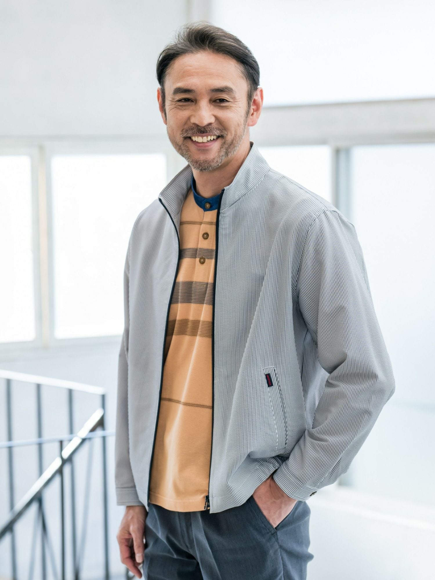 【新品未使用】sugar by yuu Silky Blouson ブルゾン 撥水／ドライタッチ】サッカーストライプブルゾン | INSPIRE ONLINE SHOP