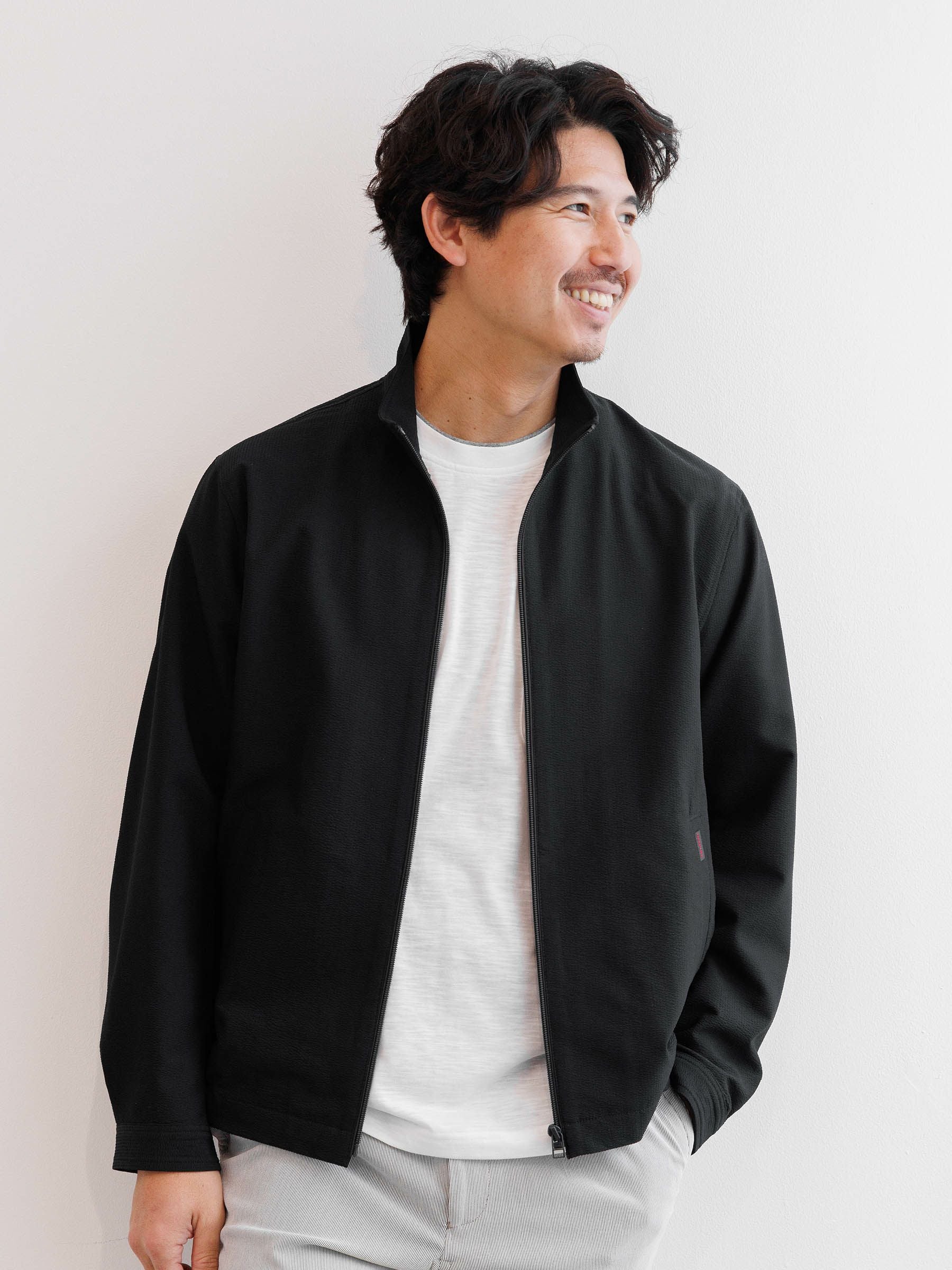 撥水／ドライタッチ】サッカーストライプブルゾン | INSPIRE ONLINE SHOP