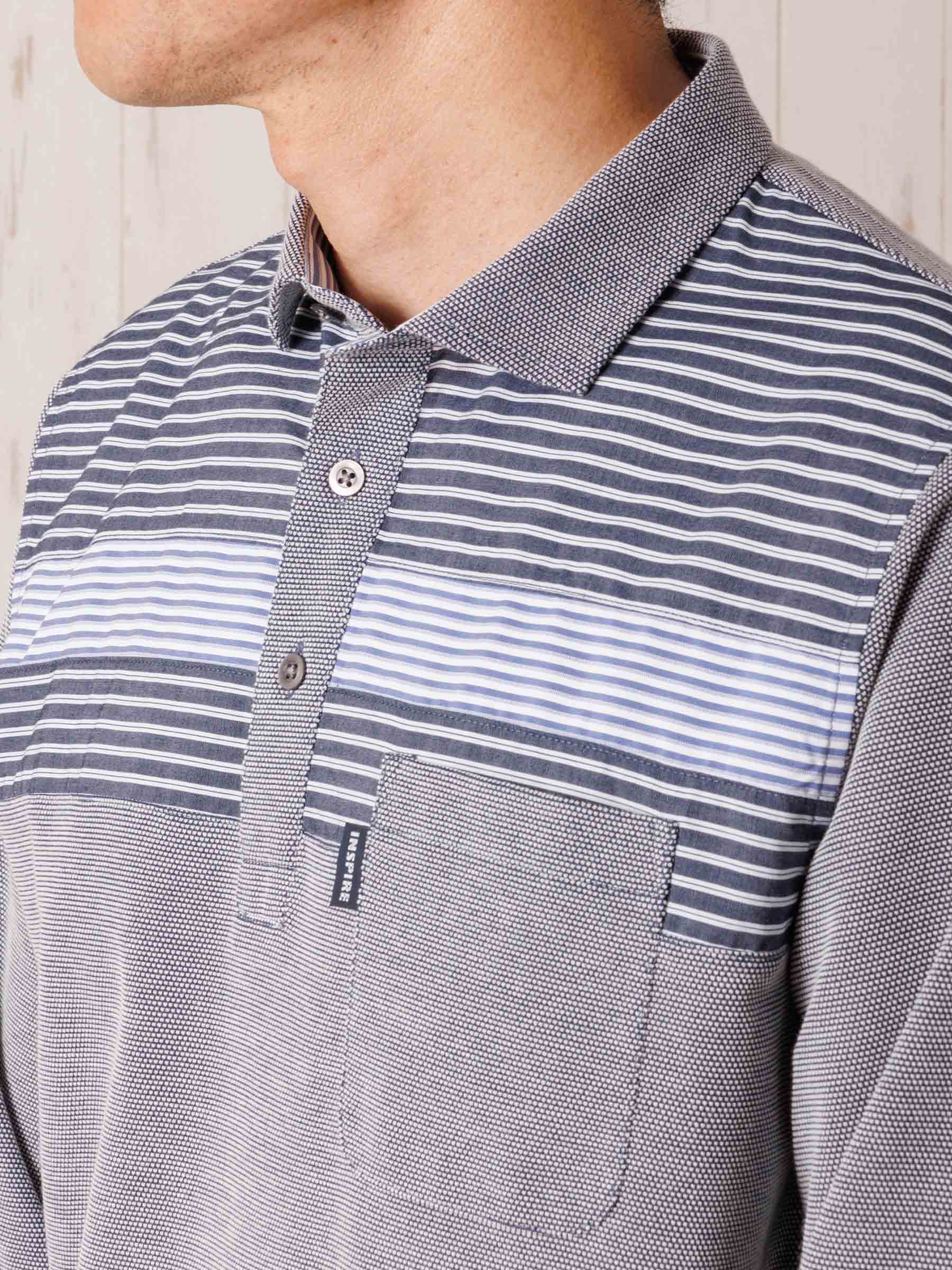 吸水速乾／リブ袖】切替共衿長袖ポロシャツ | INSPIRE ONLINE SHOP