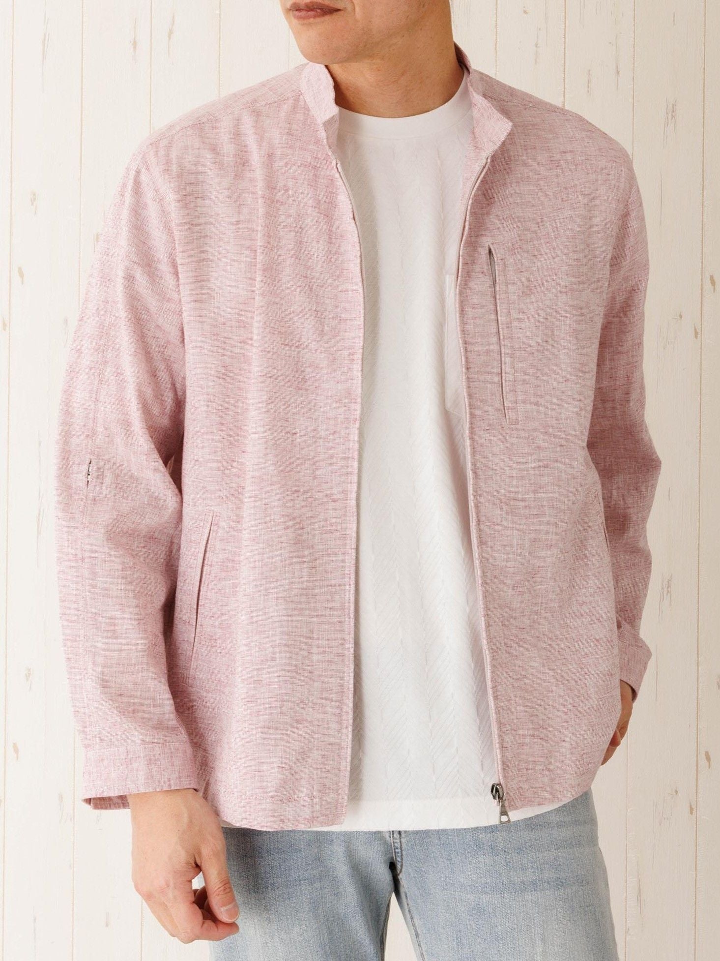 麻混ロールアップスタンドブルゾン | INSPIRE ONLINE SHOP