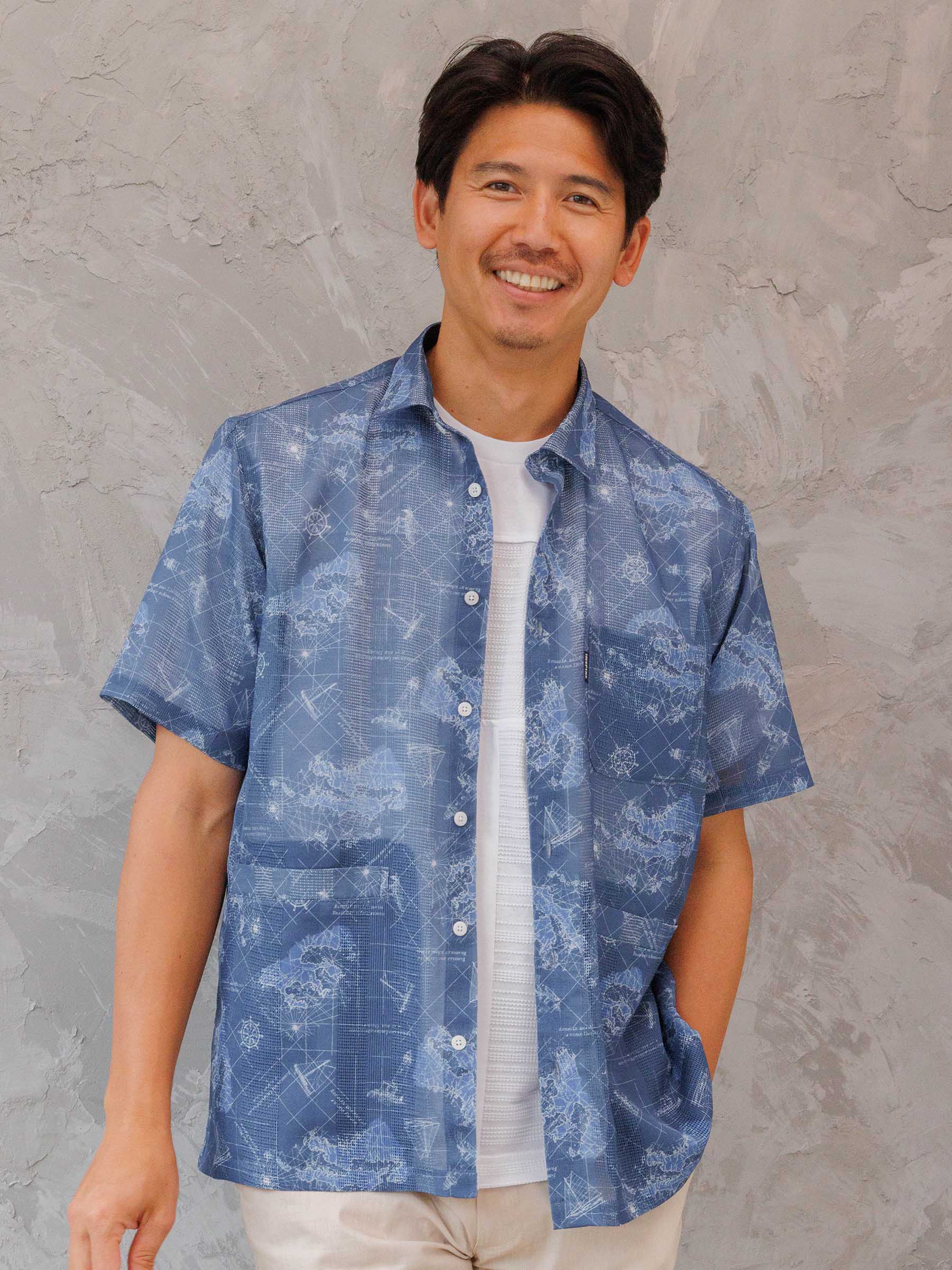 マリンプリントRG半袖シャツ | INSPIRE ONLINE SHOP