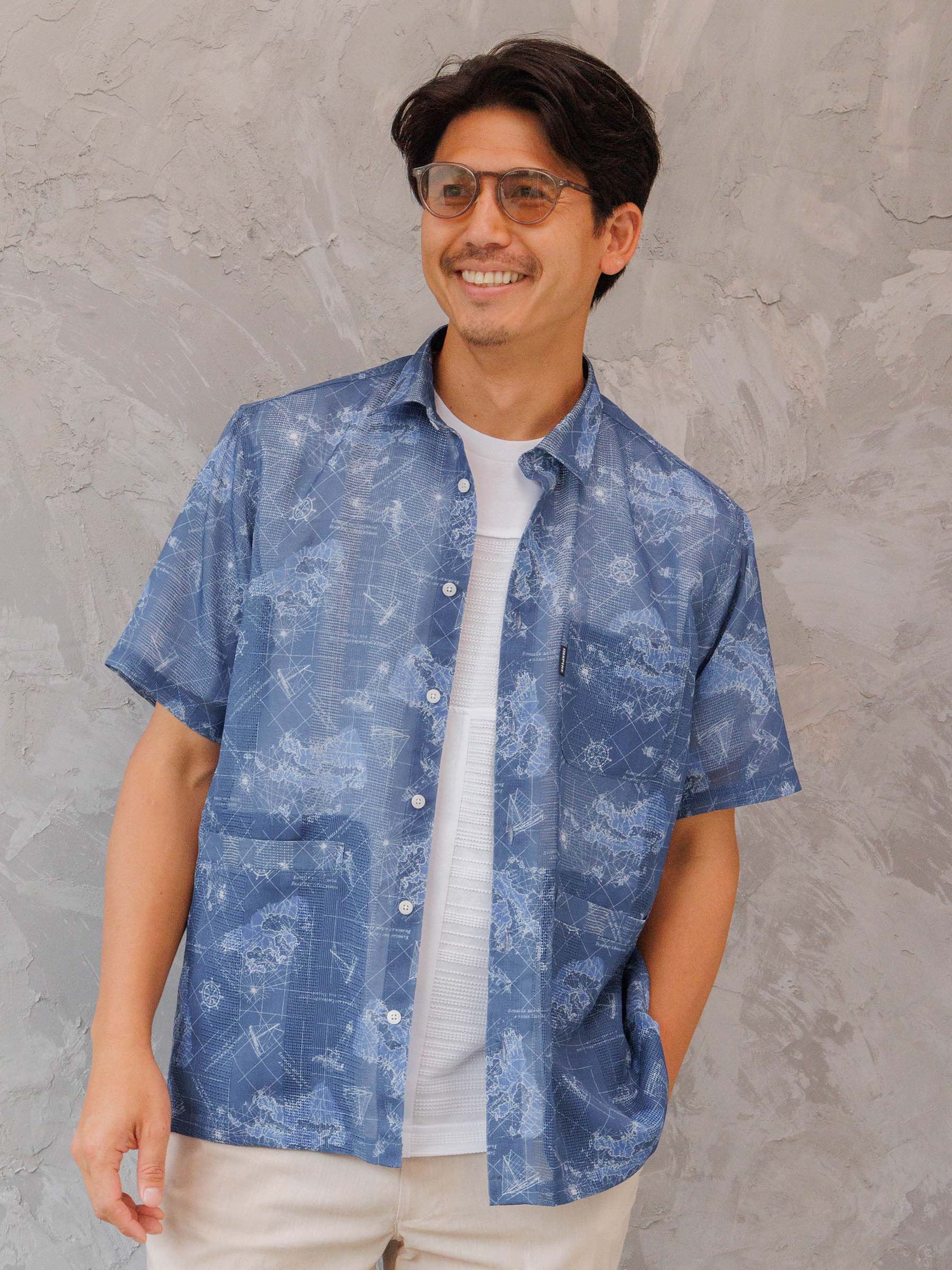 マリンプリントRG半袖シャツ | INSPIRE ONLINE SHOP