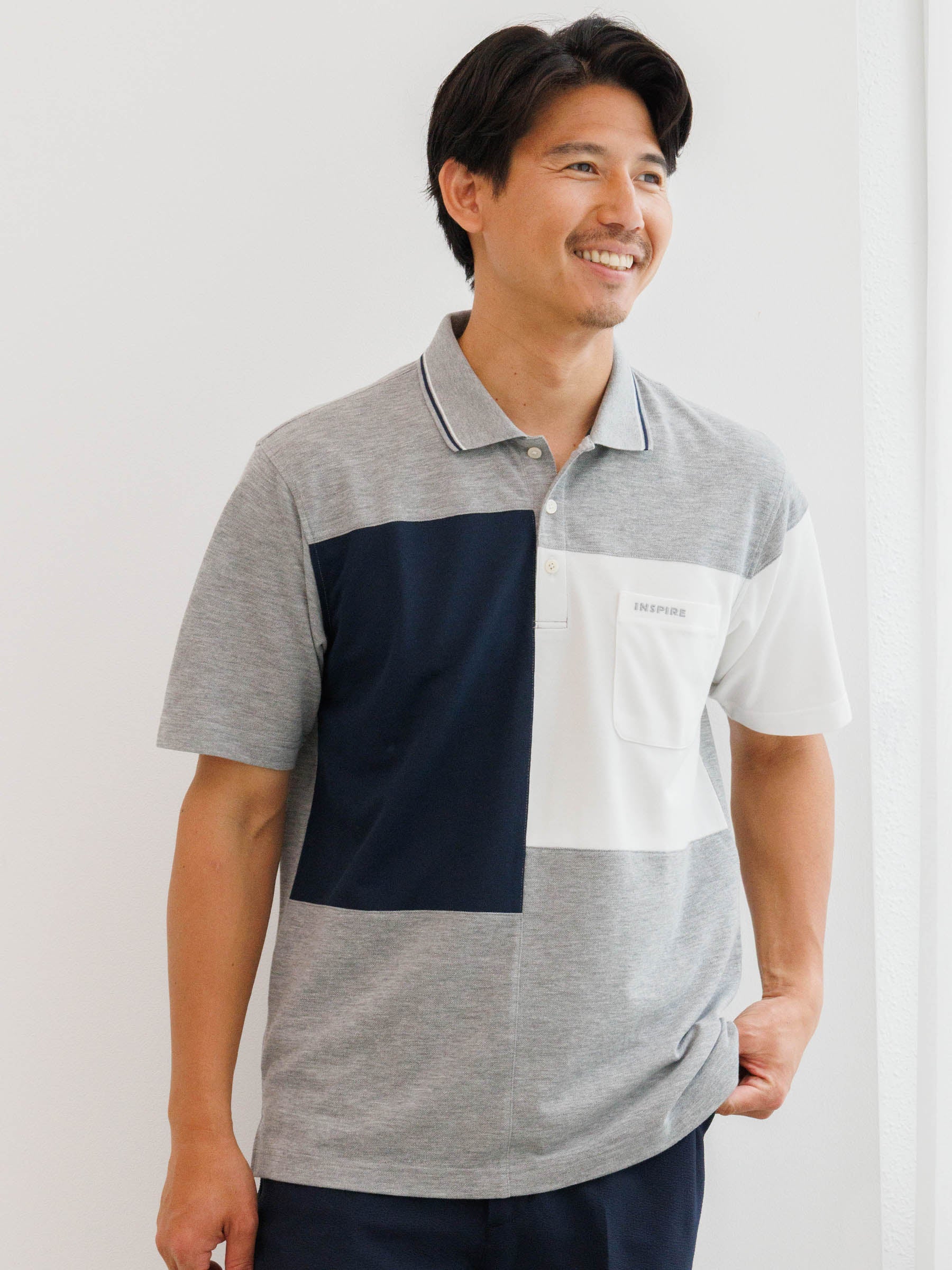吸水速乾】切り替え半袖ポロシャツ | INSPIRE ONLINE SHOP