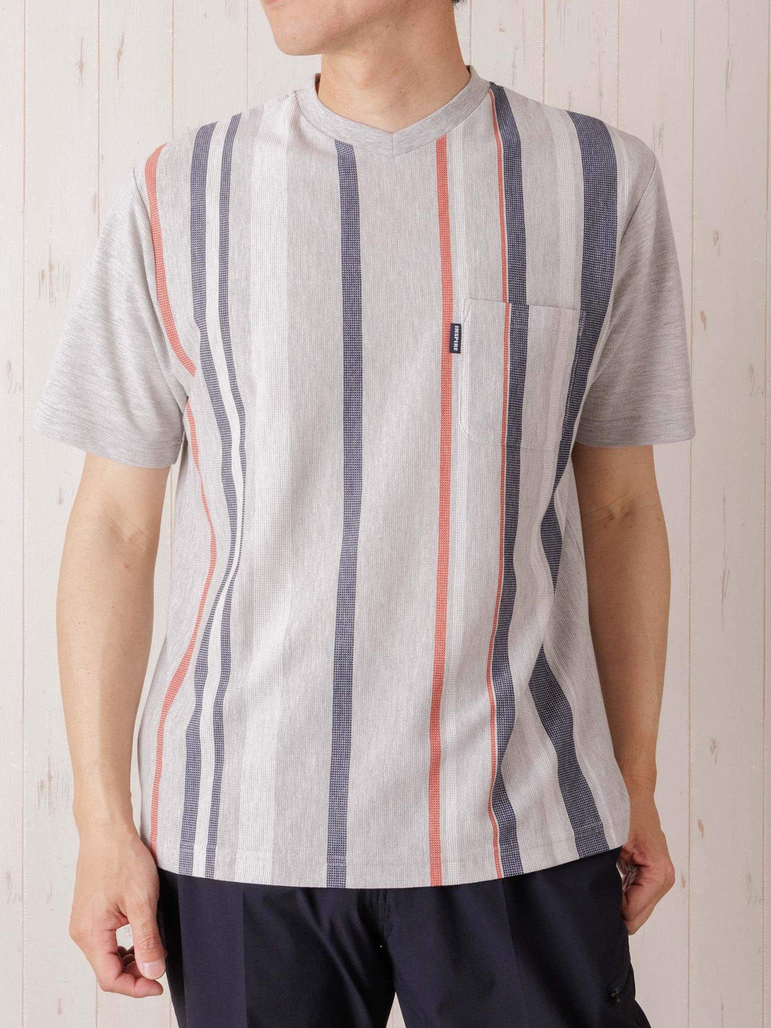 タックストライプVネックTシャツ | INSPIRE ONLINE SHOP