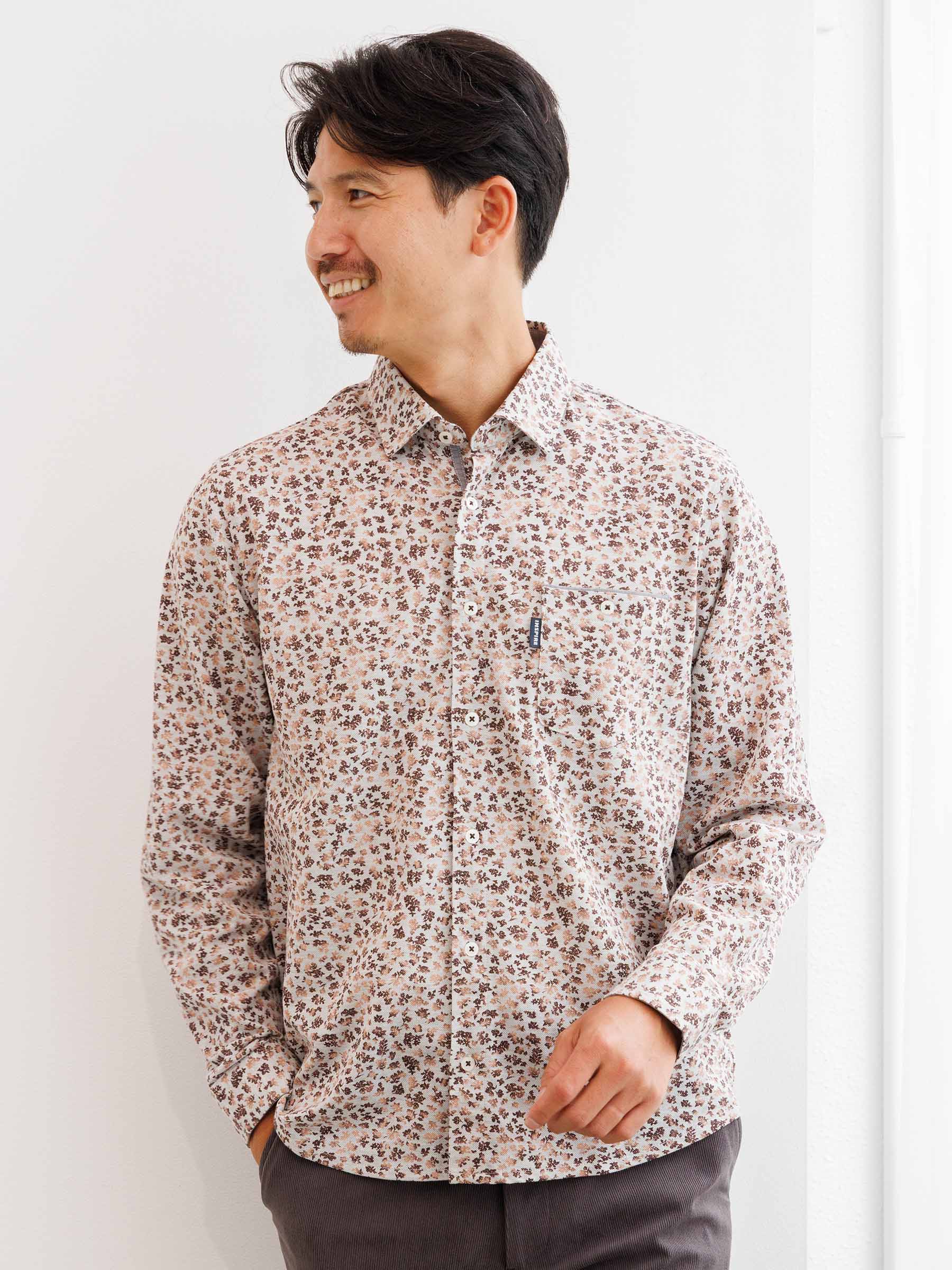 フラワープリント長袖カットシャツ | INSPIRE ONLINE SHOP